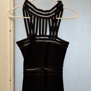 Black caged top dress knee length size XS